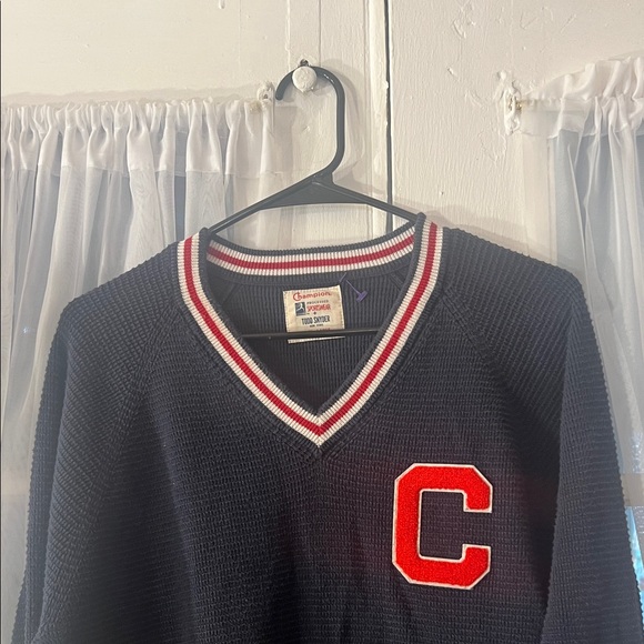 Todd Snyder X Champion Waffle V-Neck Cricket Sweater in Navy Men’s Size Large